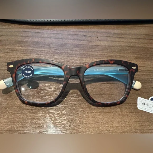 Peepers Sinclair Blue Light Tortoise and Blue Color reading glasses 1.5 strength - Picture 4 of 14